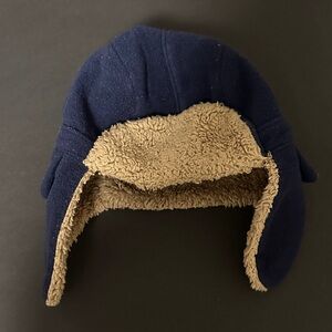 GAP Navy and Tan Kids Fleece Hat
